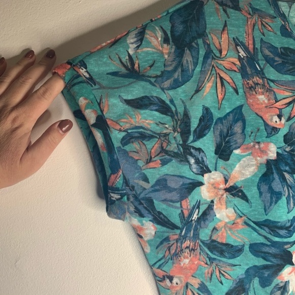 Kate & Sam Plus Size Tropical Parrots Shirt 1X - Picture 6 of 9